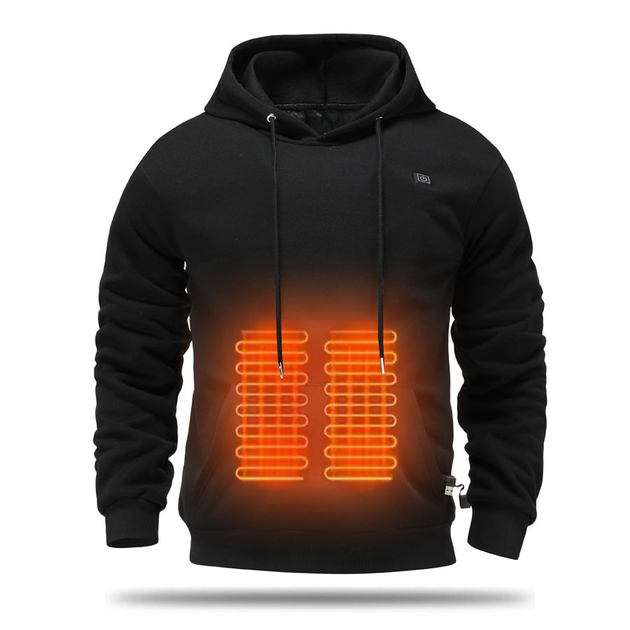 Heated fleece pullover