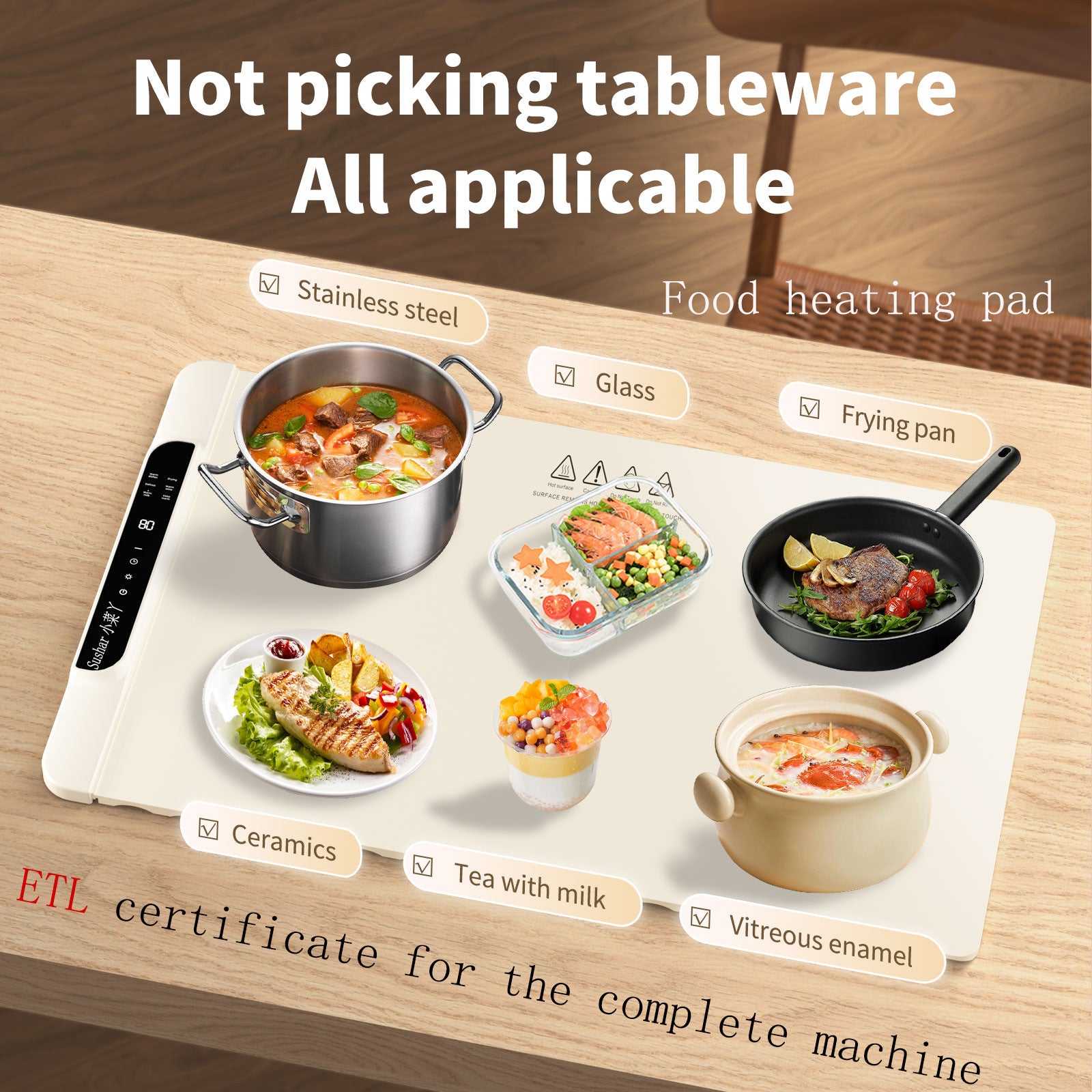 Heated food warming plate