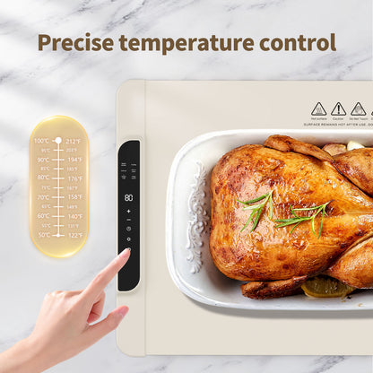 Heated food warming plate