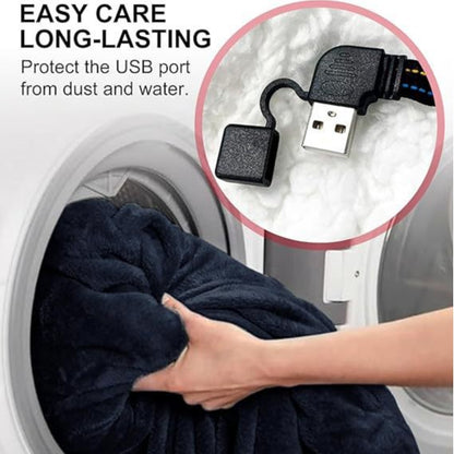 Heated hooded lazy blanket