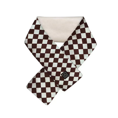 Heated scarf for neck protection with heat application