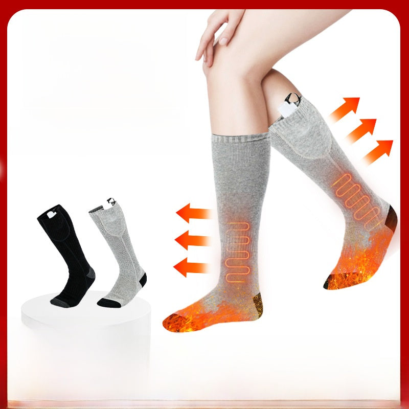 Heated socks covering the entire foot surface
