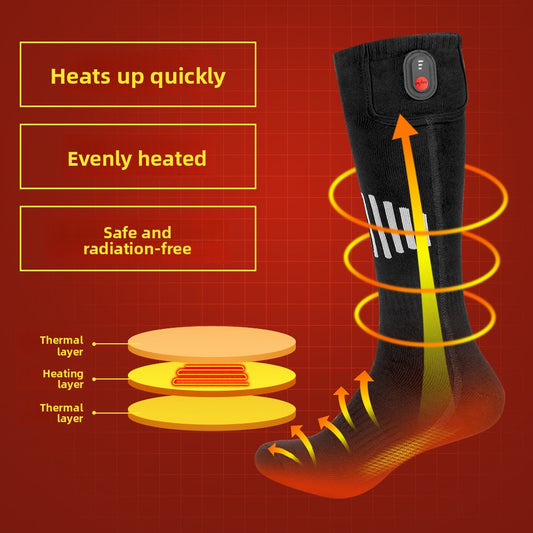 Heated socks for warming feet