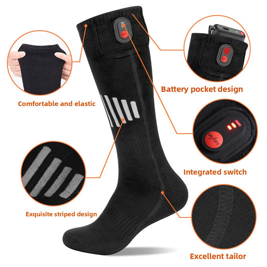 Heated socks for warming feet