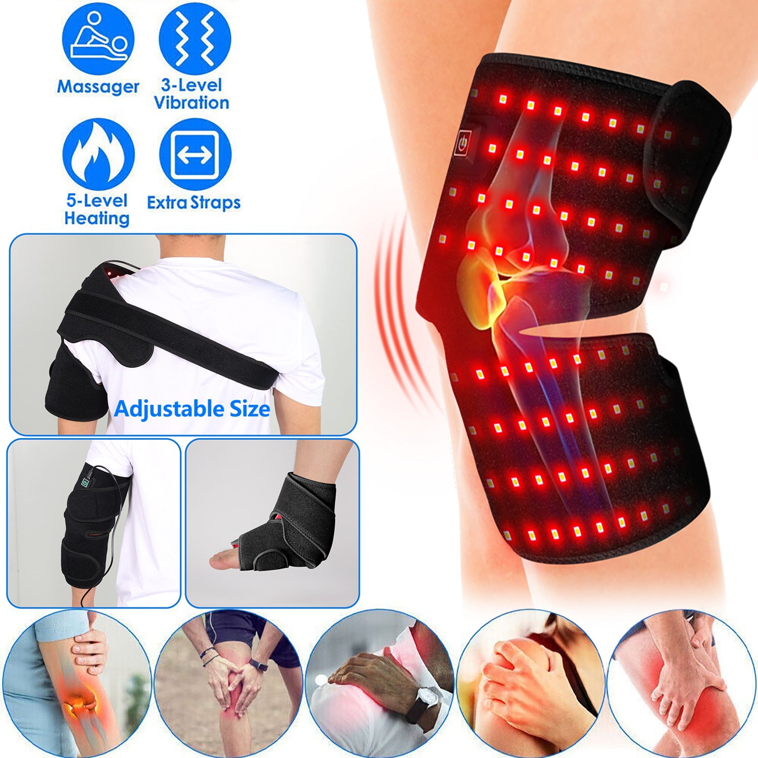Heating Red Light Therapy Knee Massager