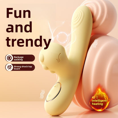 Heating Silicone Vibrator with Suction Function
