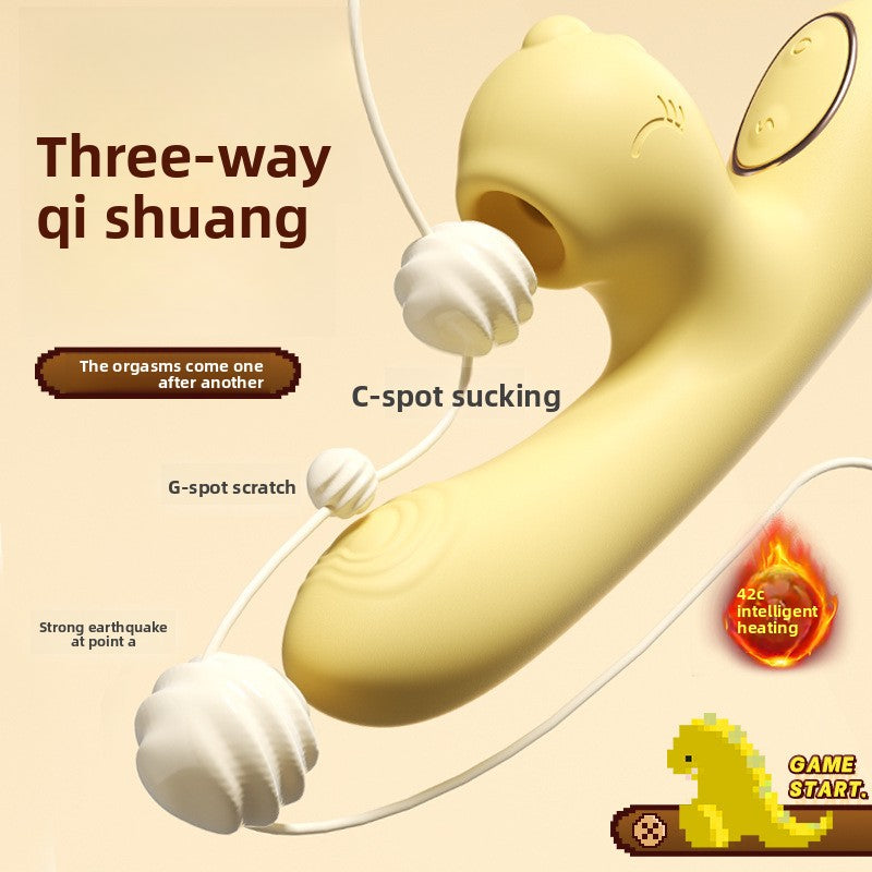 Heating Silicone Vibrator with Suction Function