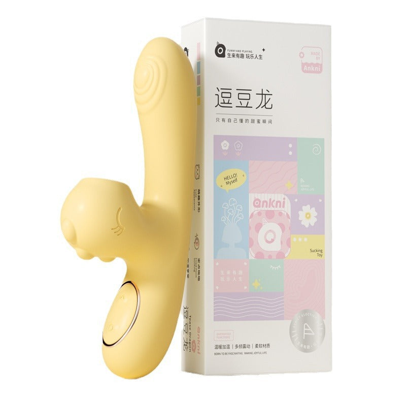 Heating Silicone Vibrator with Suction Function