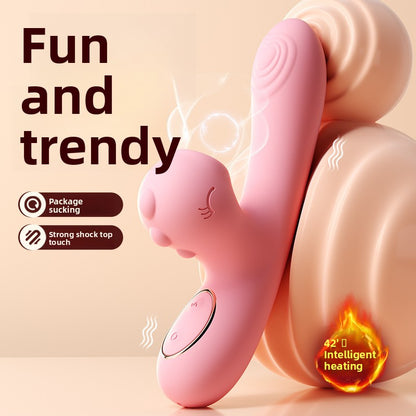 Heating Silicone Vibrator with Suction Function