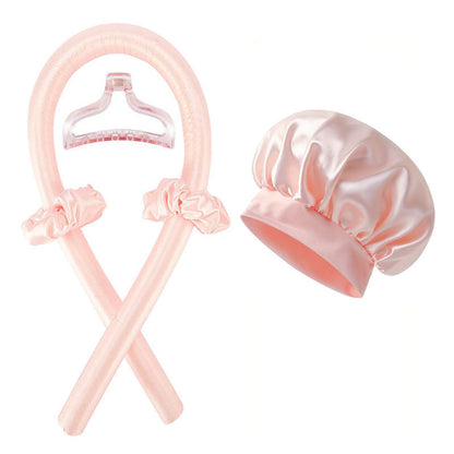 Heatless Curling Rod Hair Styling Set with Shower Cap