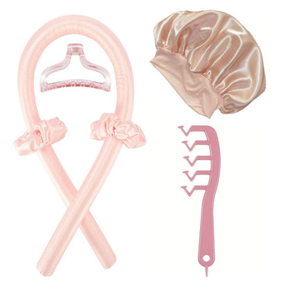 Heatless Curling Rod Hair Styling Set with Shower Cap