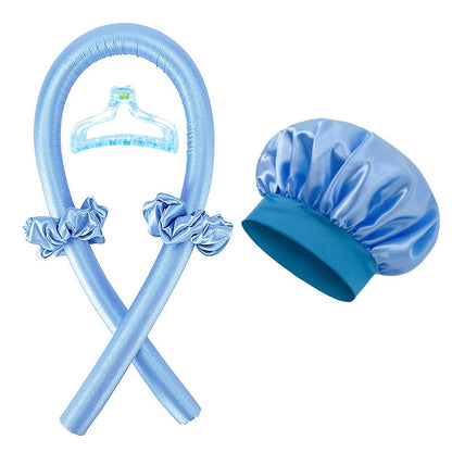 Heatless Curling Rod Hair Styling Set with Shower Cap
