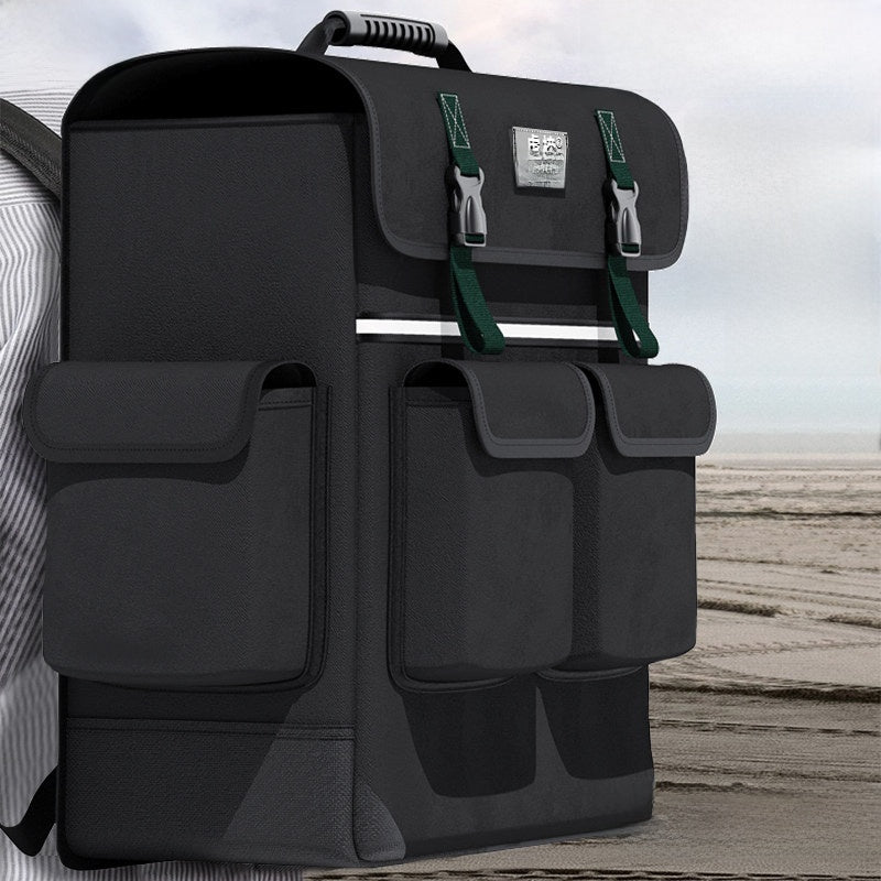 Heavy-Duty Canvas Tool Backpack with Multiple Pockets