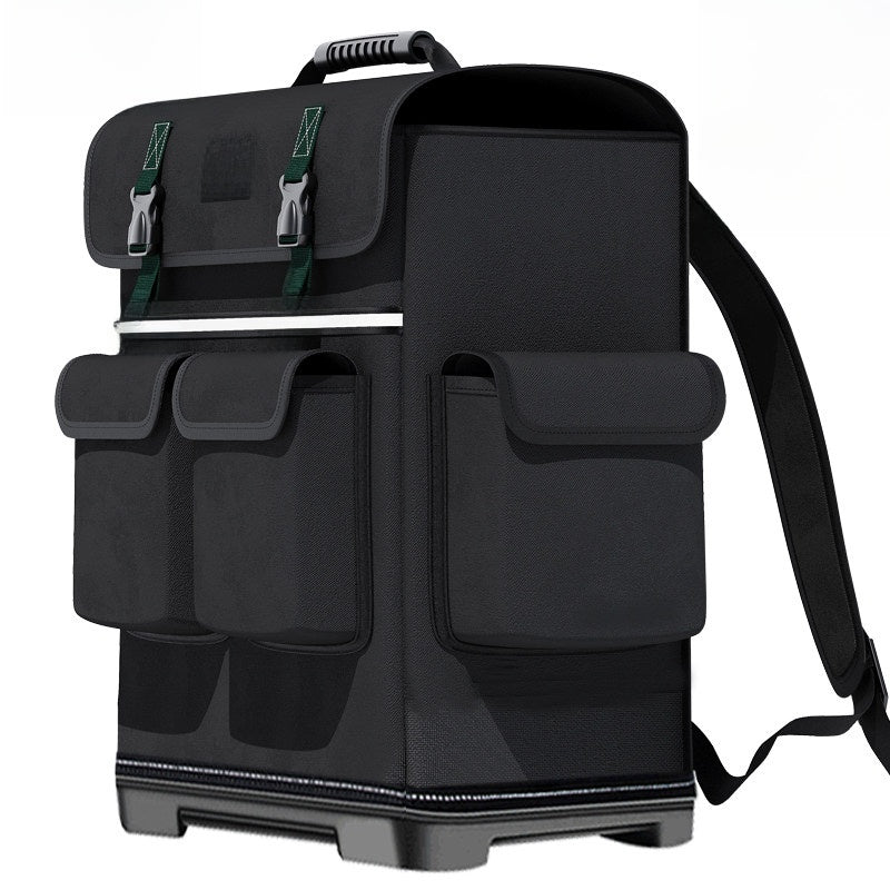 Heavy-Duty Canvas Tool Backpack with Multiple Pockets