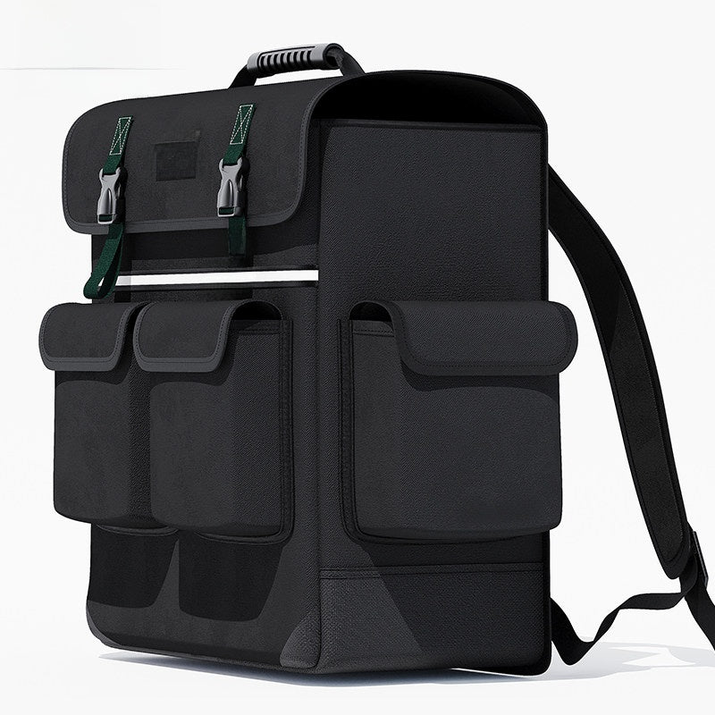 Heavy-Duty Canvas Tool Backpack with Multiple Pockets