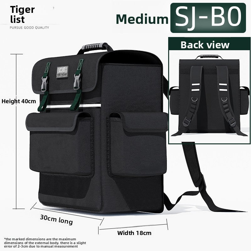 Heavy-Duty Canvas Tool Backpack with Multiple Pockets