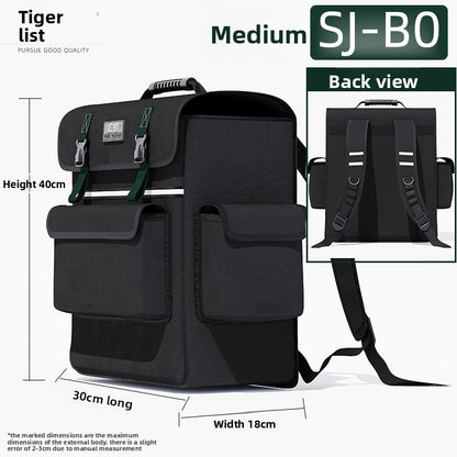 Heavy-Duty Canvas Tool Backpack with Multiple Pockets