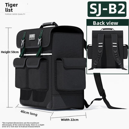Heavy-Duty Canvas Tool Backpack with Multiple Pockets