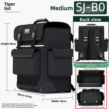 Heavy-Duty Canvas Tool Backpack with Multiple Pockets