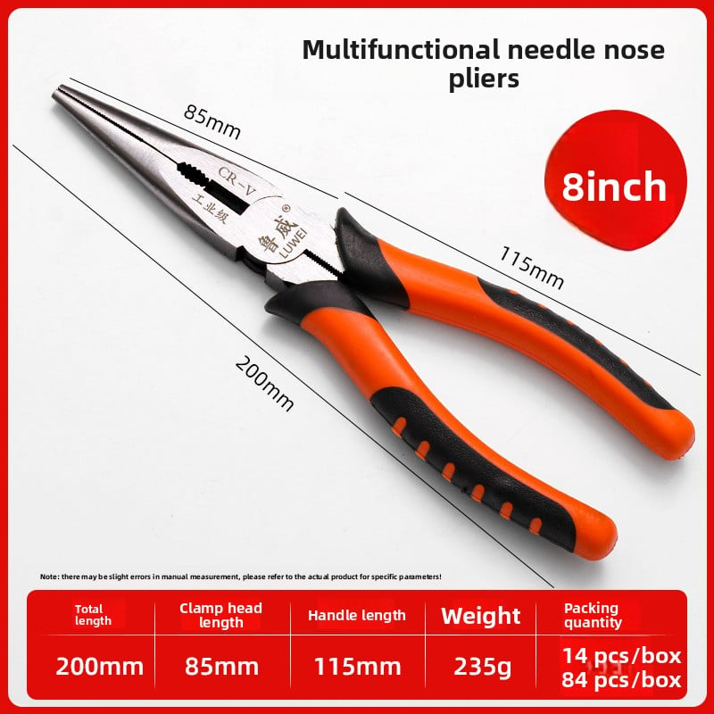 Heavy-Duty Multifunctional Pliers – Anti-Slip Long Nose, Diagonal & Wire Cutter