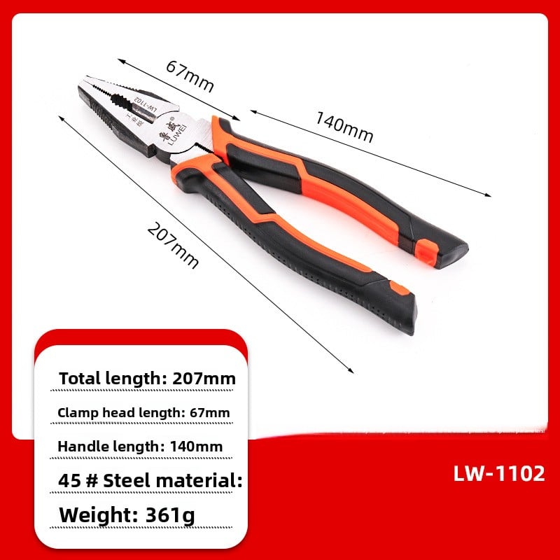 Heavy-Duty Multifunctional Pliers – Anti-Slip Long Nose, Diagonal & Wire Cutter