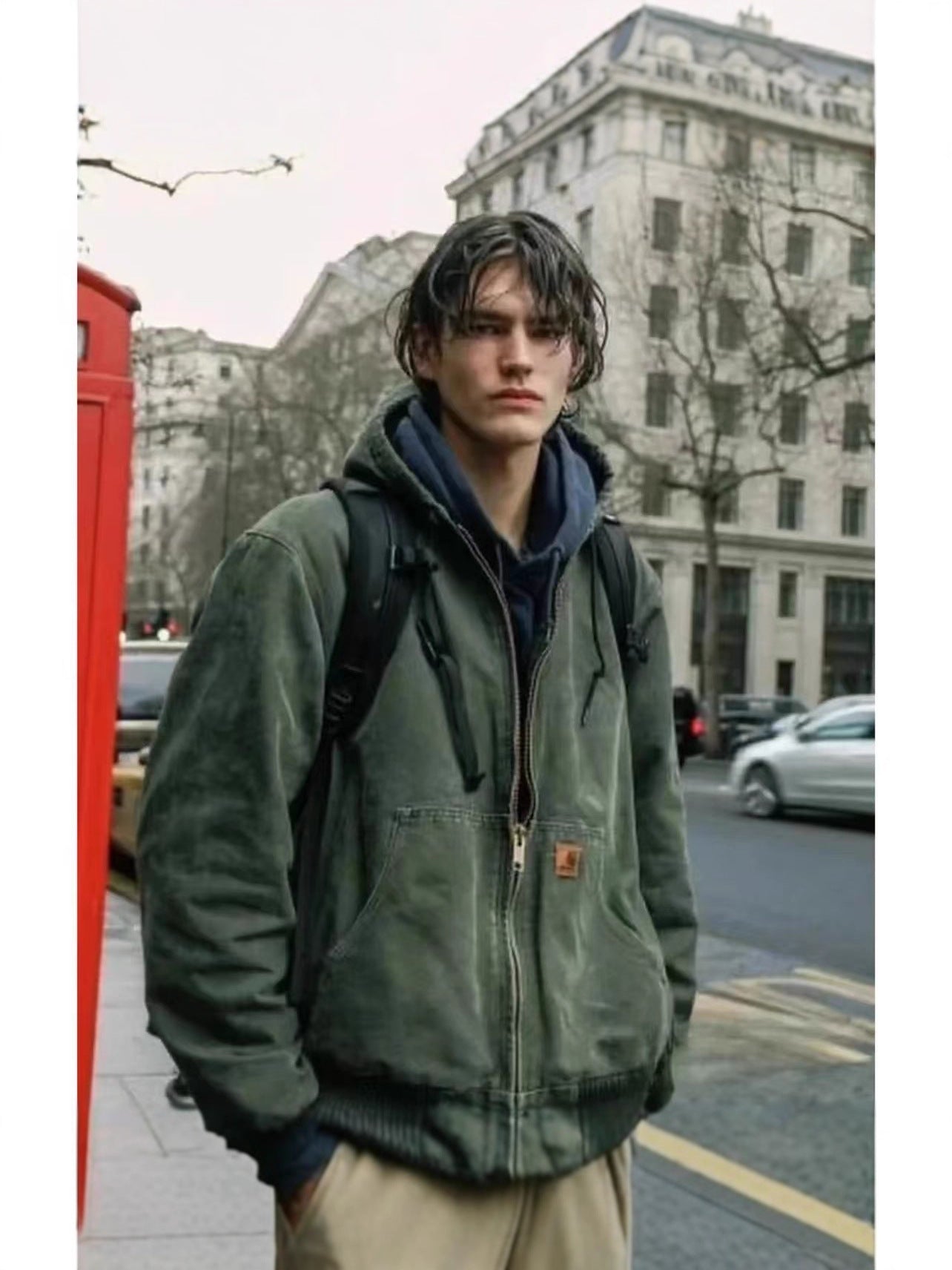 Heavy-Duty Washed Canvas Work Jacket