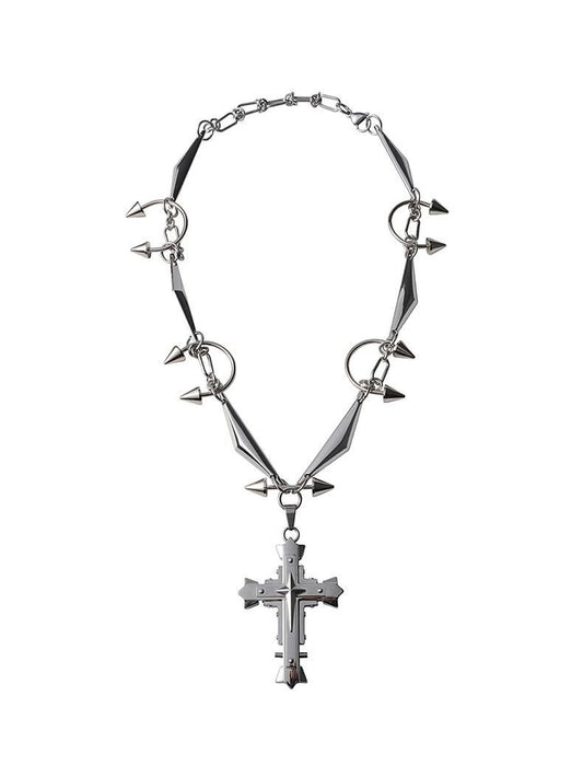 Heavy Punk Handmade Cross Rivet Necklace