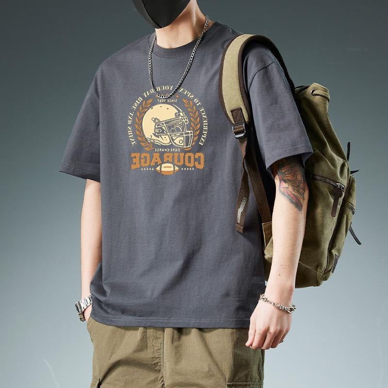 Heavyweight 100% Cotton Short-Sleeve Versatile T-Shirt