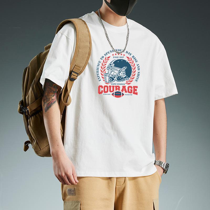 Heavyweight 100% Cotton Short-Sleeve Versatile T-Shirt