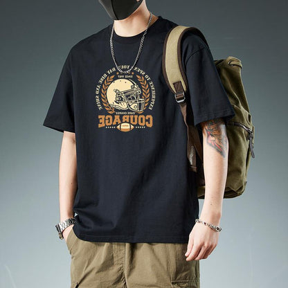 Heavyweight 100% Cotton Short-Sleeve Versatile T-Shirt