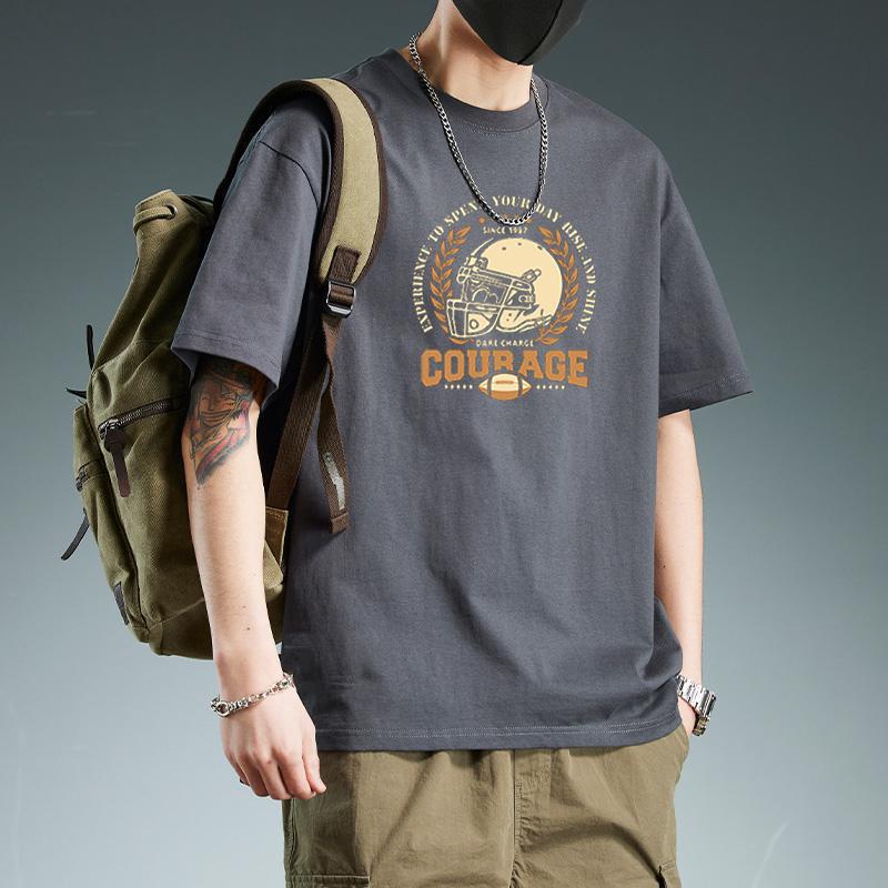 Heavyweight 100% Cotton Short-Sleeve Versatile T-Shirt