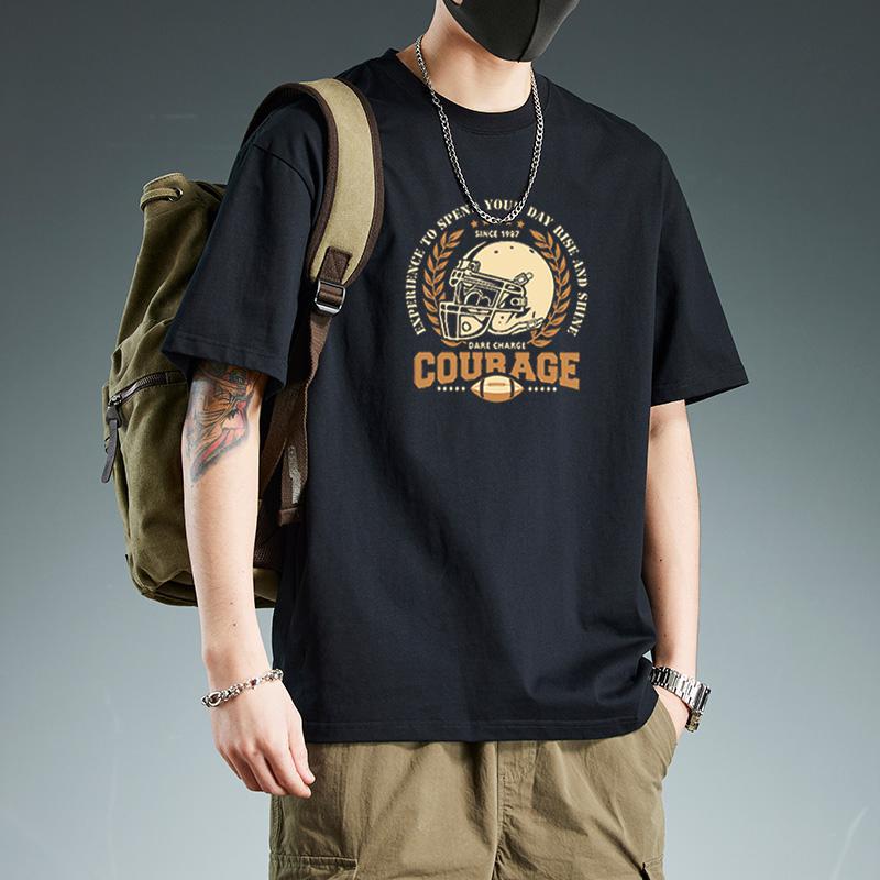 Heavyweight 100% Cotton Short-Sleeve Versatile T-Shirt