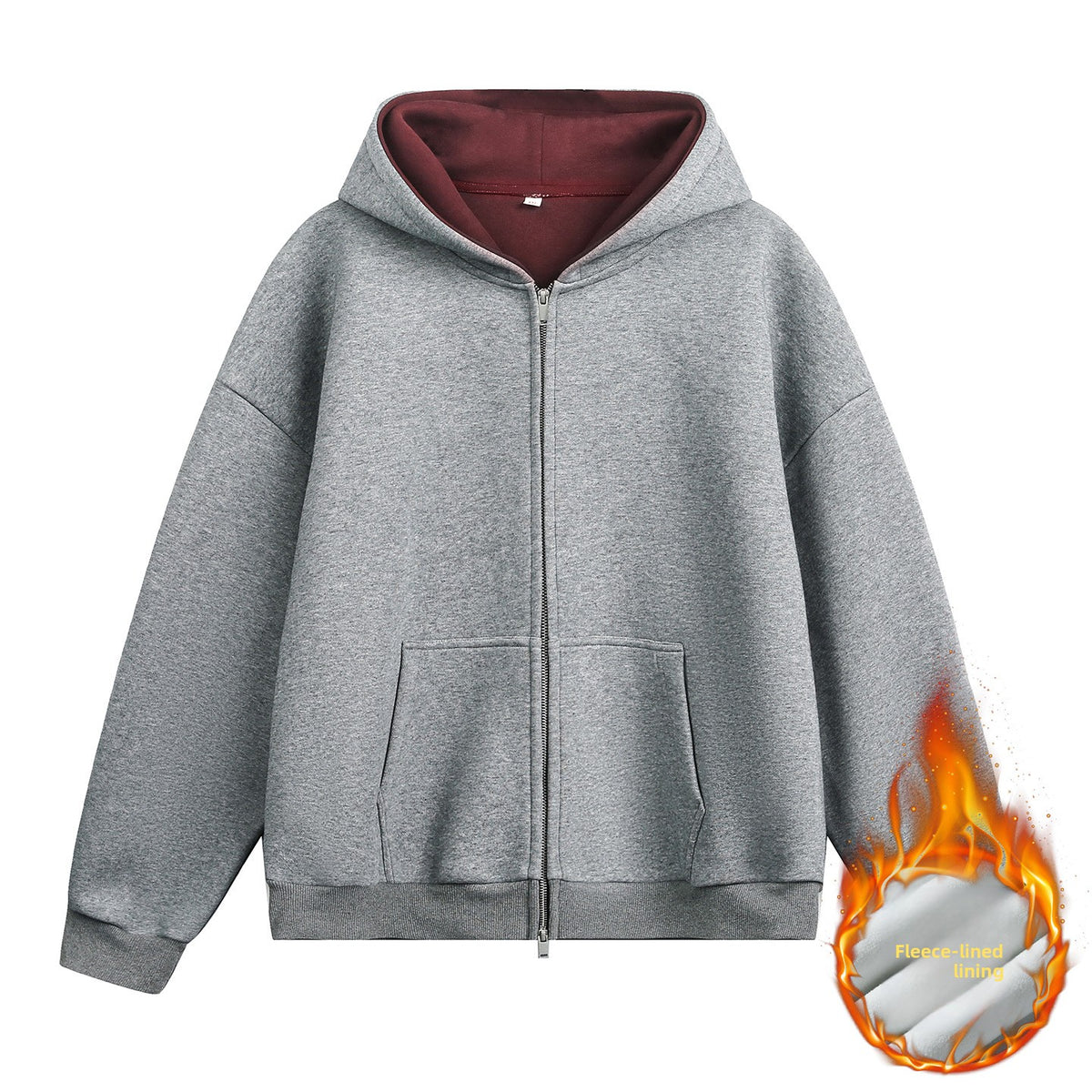 Heavyweight American-style color-blocked lined hoodie