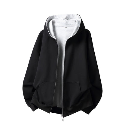 Heavyweight American-style color-blocked lined hoodie