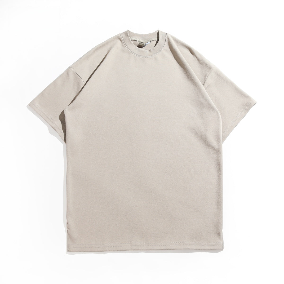 Heavyweight Brushed Cotton T-Shirt Men Vintage Style