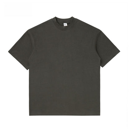 Heavyweight Brushed Cotton T-Shirt Men Vintage Style