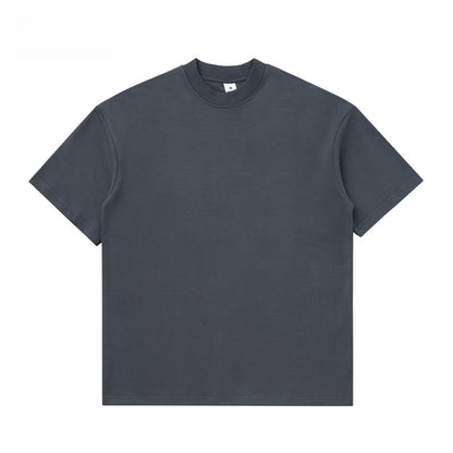 Heavyweight Brushed Cotton T-Shirt Men Vintage Style