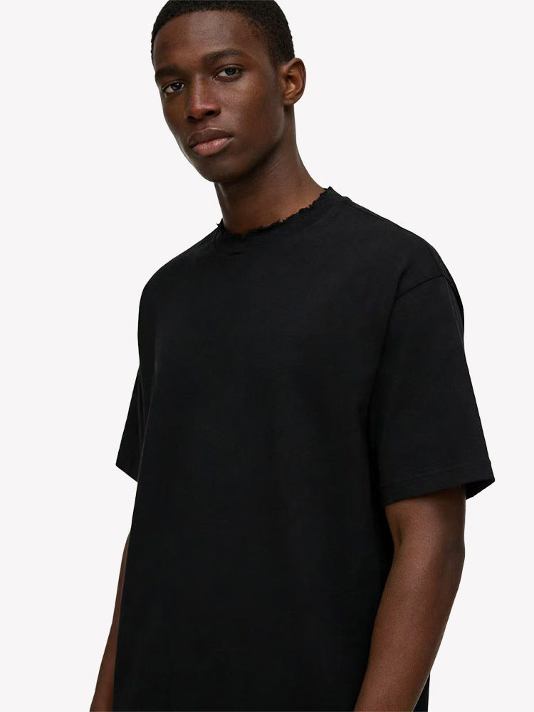 Heavyweight Distressed Cotton T-Shirt