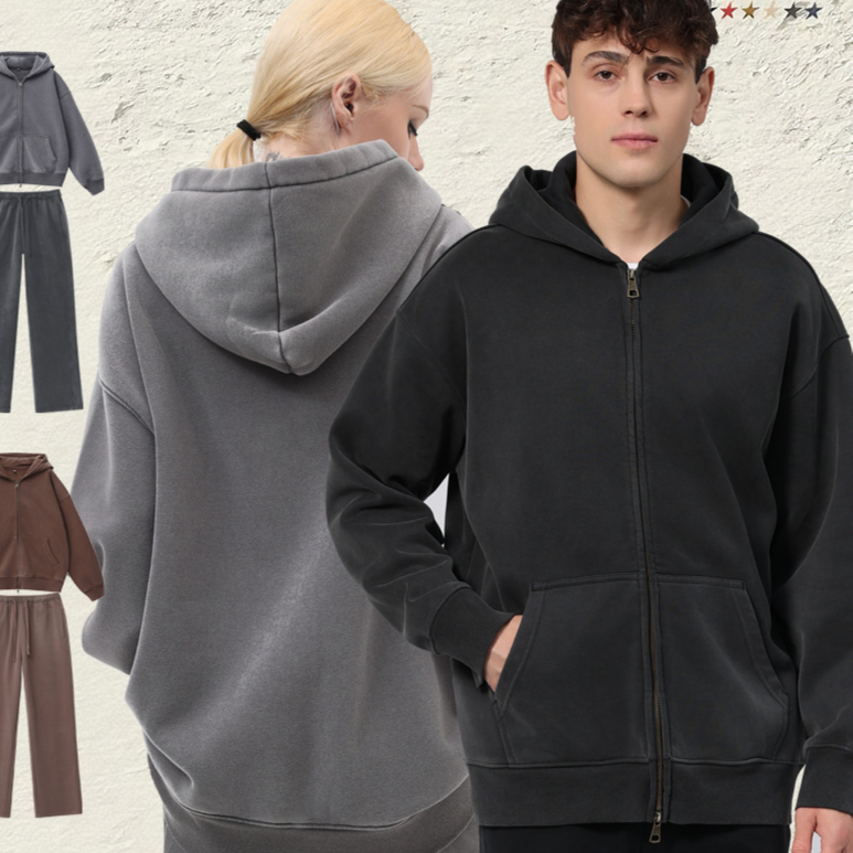 Heavyweight Fleece Hooded Sweatshirt and Sweatpants Set