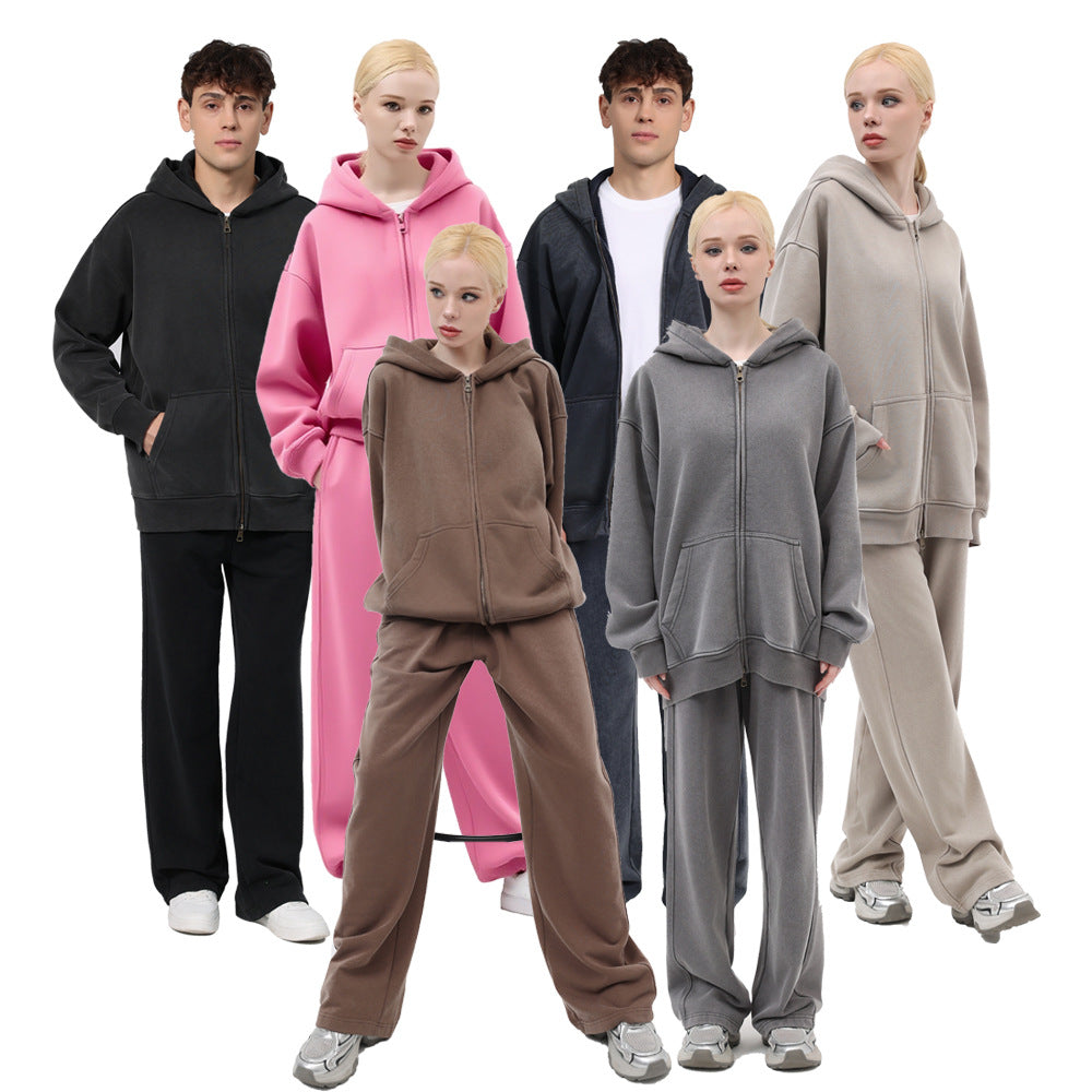 Heavyweight Fleece Hooded Sweatshirt and Sweatpants Set
