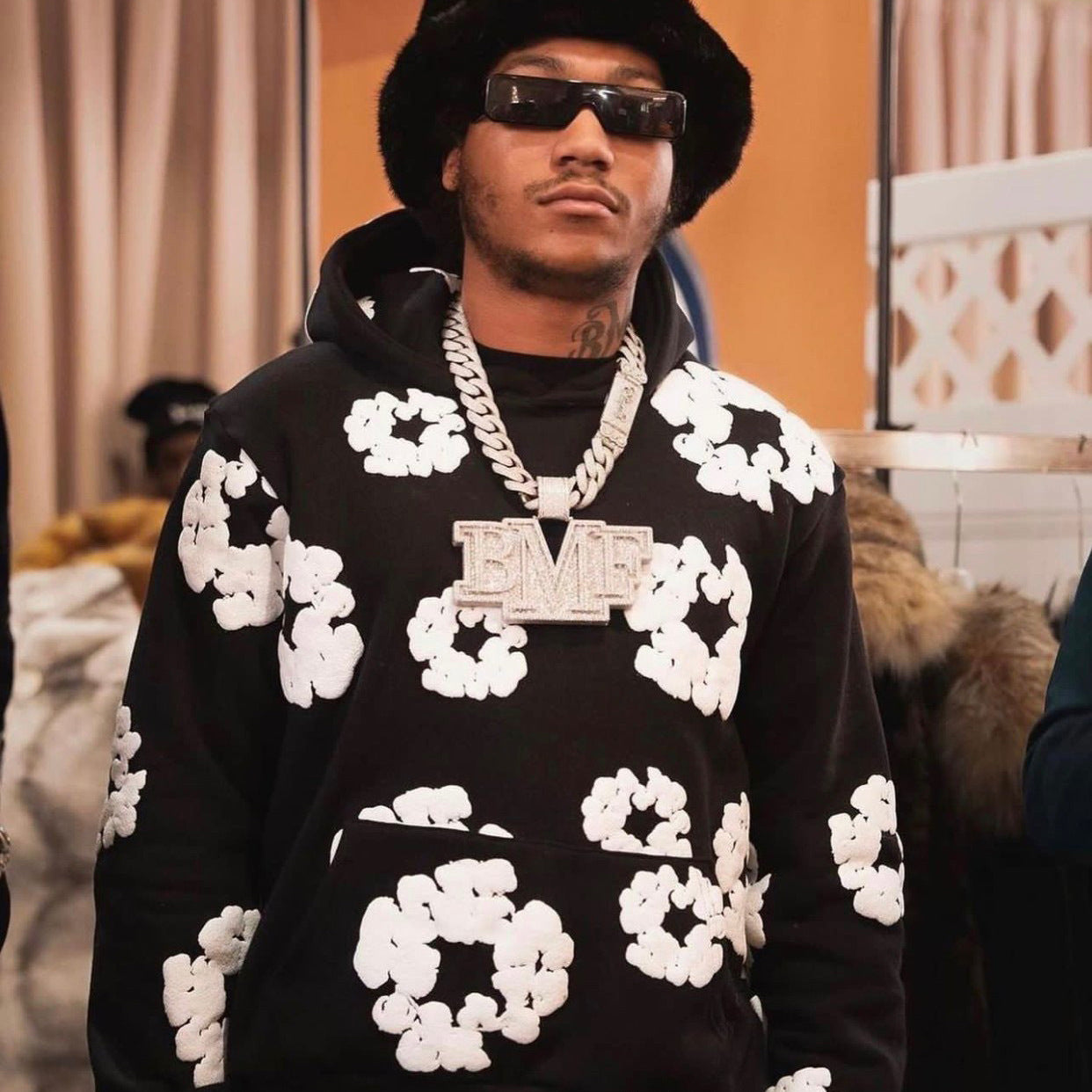 Heavyweight Fleece-Lined Hooded Sweatshirt with Unique Print
