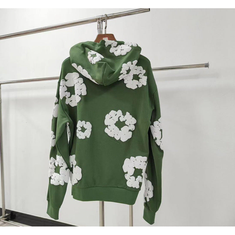 Heavyweight Fleece-Lined Hooded Sweatshirt with Unique Print