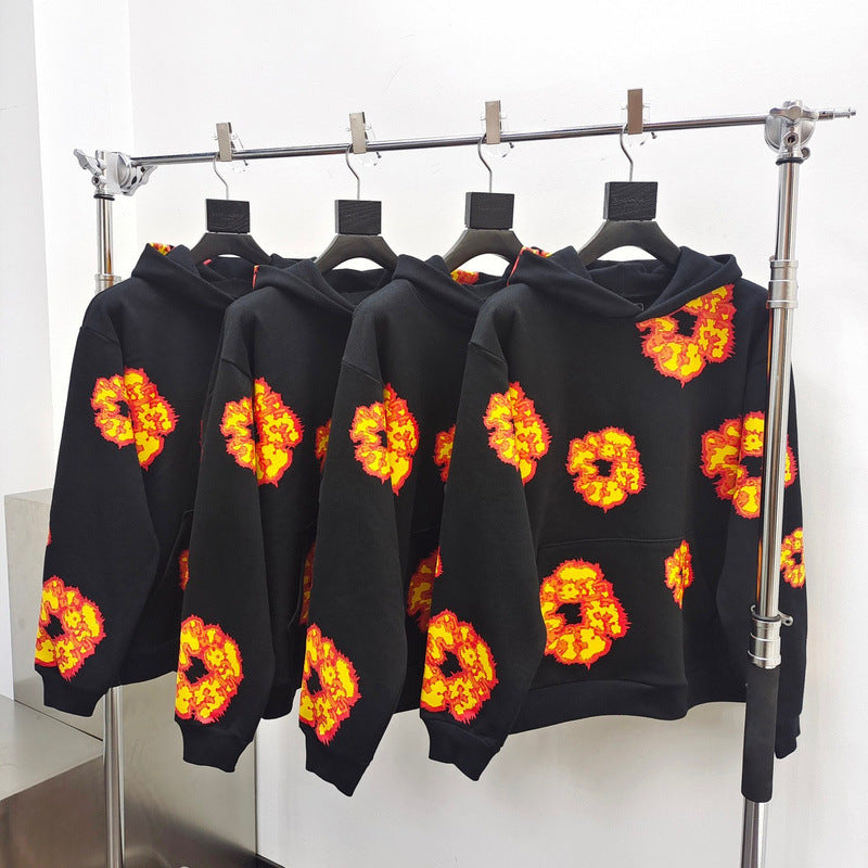 Heavyweight Fleece-Lined Hooded Sweatshirt with Unique Print