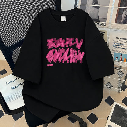 Heavyweight Letter Print Cotton T-Shirts