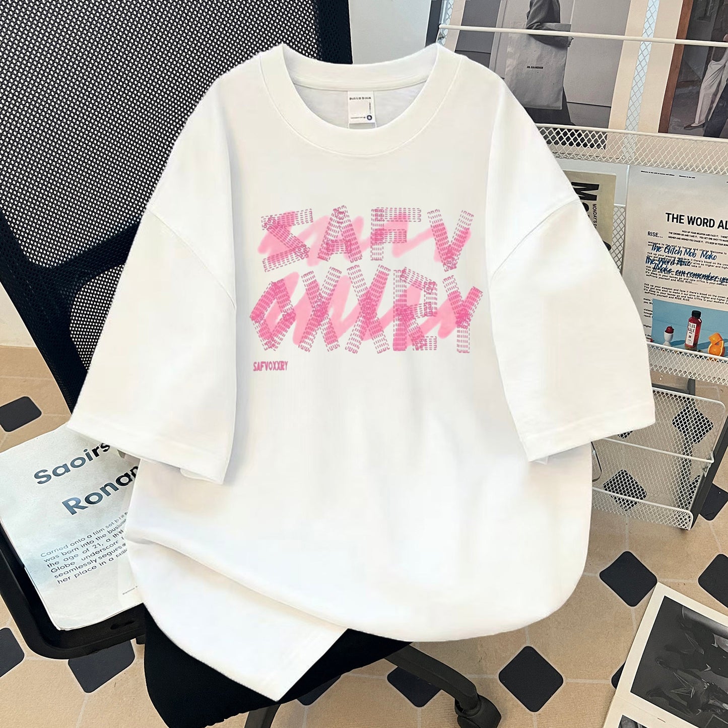 Heavyweight Letter Print Cotton T-Shirts