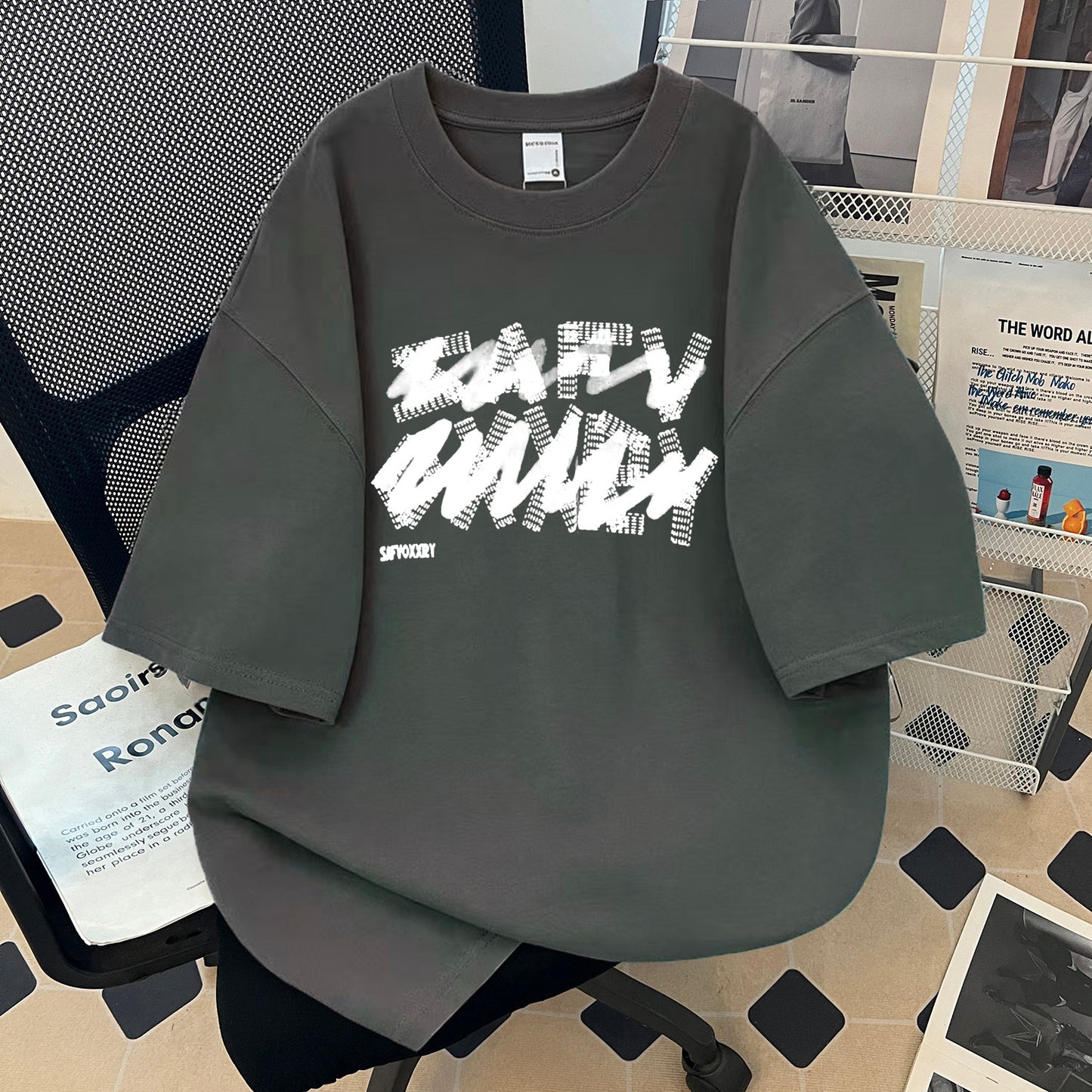 Heavyweight Letter Print Cotton T-Shirts