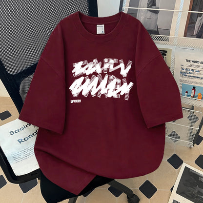 Heavyweight Letter Print Cotton T-Shirts