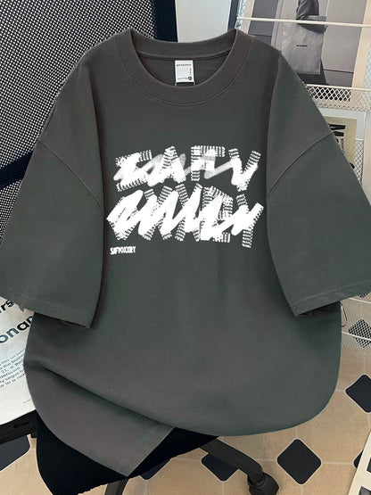Heavyweight Letter Print Cotton T-Shirts