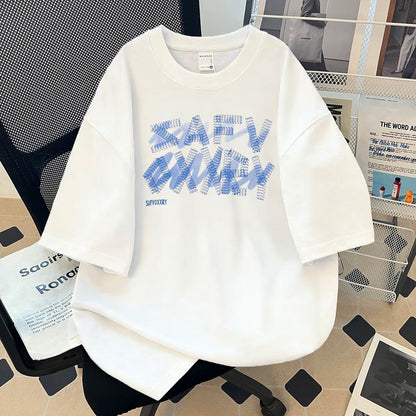 Heavyweight Letter Print Cotton T-Shirts