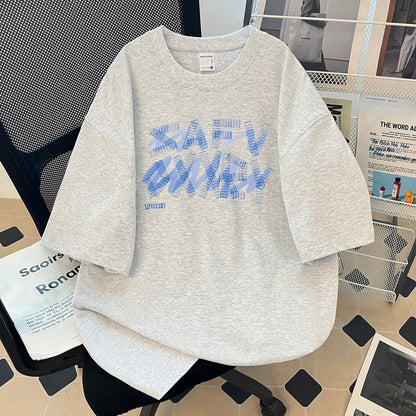 Heavyweight Letter Print Cotton T-Shirts